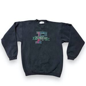 Vintage Santee Hvywt Sweatshirt Pullover Flagship Size M 90s Faded Black